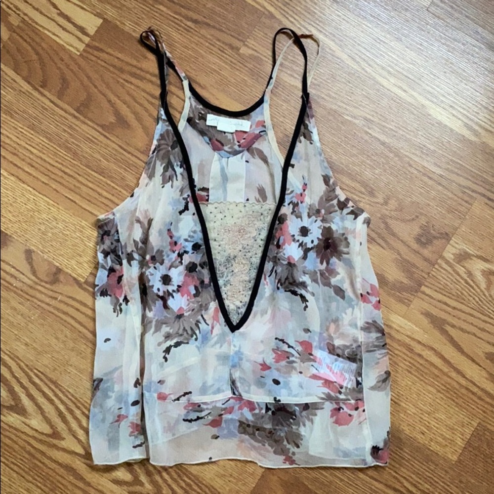 Urban Outfitters Sheer Floral Tank